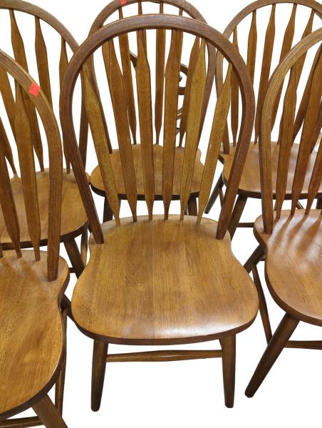 Set of 6 Arrow-back Chairs with Curved Back