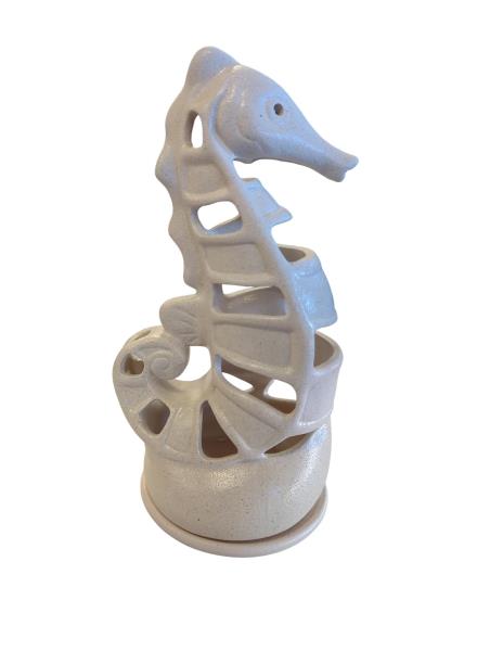 PartyLite Seahorse Tealight Holder White Ceramic Candle Holder