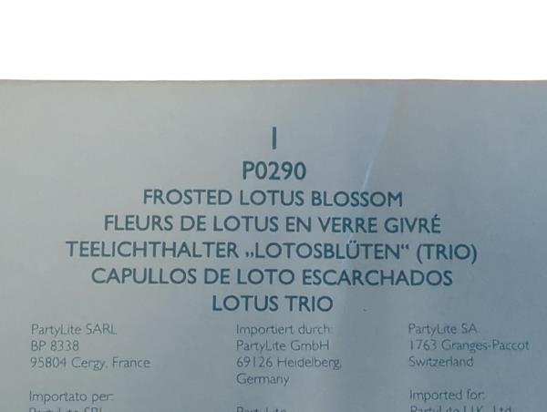 PartyLite Frosted Lotus Blossom Glass Votive Holders – Trio Set