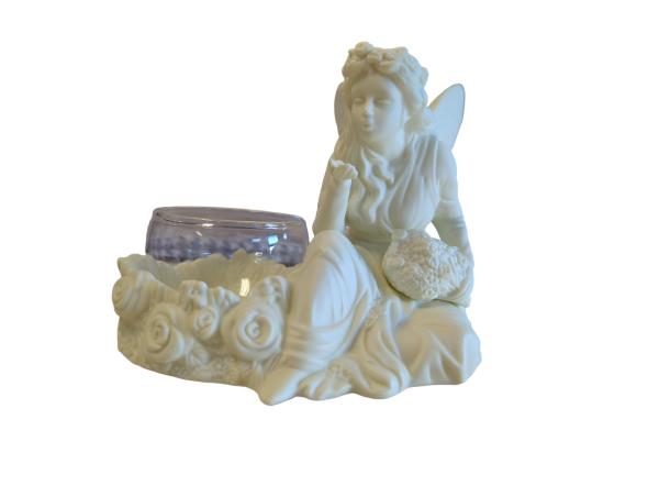 PartyLite Ariana™ Fairy Tealight Holder - Bisque Porcelain Candle Accessory