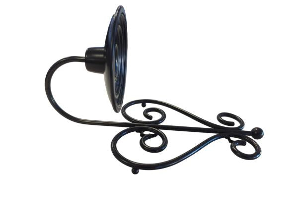 Partylite Scroll Taper Sconce - Black Metal Candle Holder with Swirls