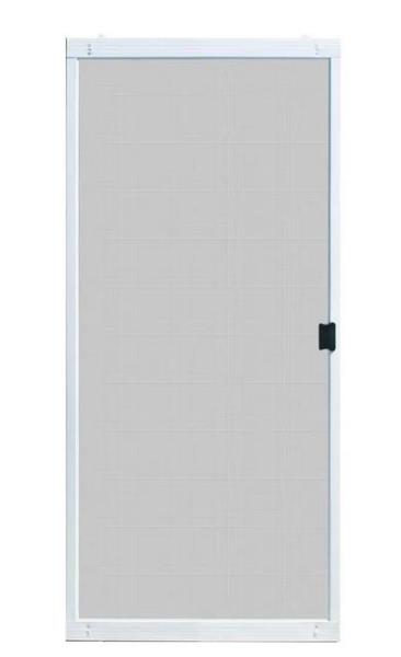 Patio Screen Door, 36 in W, Sliding Screen, Aluminum, White