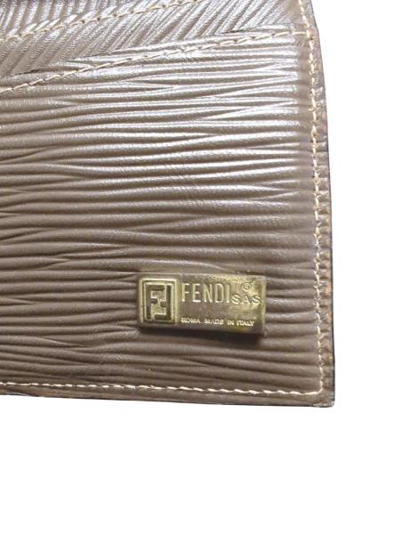 Fendi Zucca Monogram Brown Leather Wallet with Gold Buckle