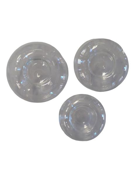 Partylite Bubble Floaters Clear Glass Candle Holders - Set of 3 Elegant Floating Candles