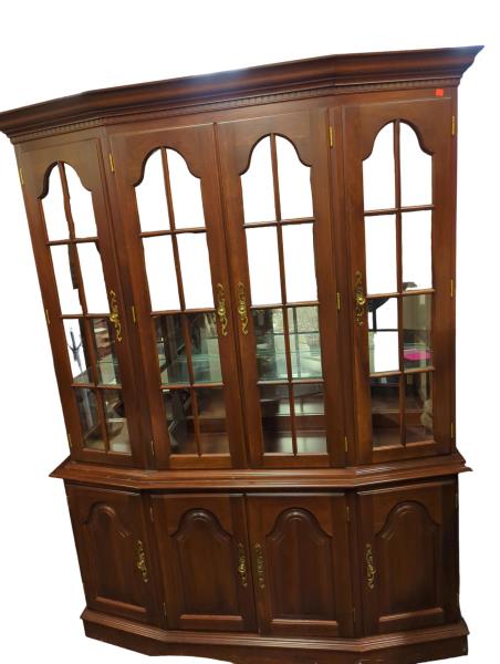 Colonial Furniture Company Lighted Cherry China Cabinet