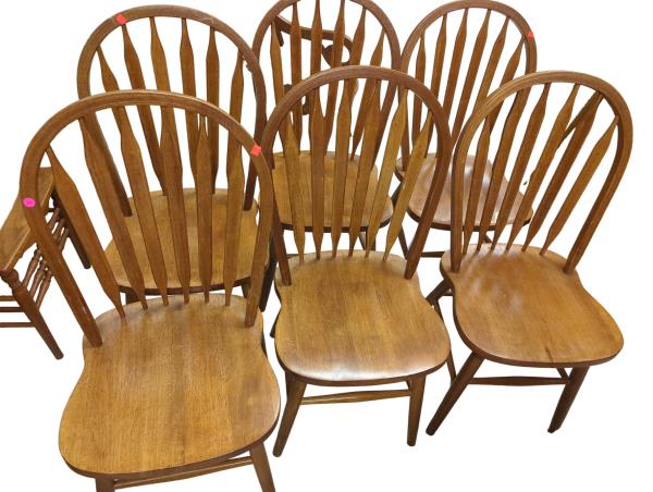 Set of 6 Arrow-back Chairs with Curved Back