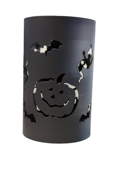 PartyLite Change-O-Lantern™ Black Candle Holder Set with Carved Pumpkins, Bats, and Snowflakes