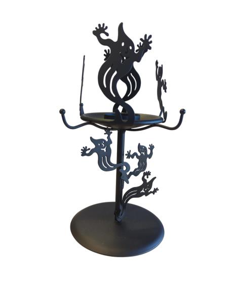 Shadowdancers™ Ghost Tealight Lamp - Black Metal Candle Holder with Dancing Ghost Design