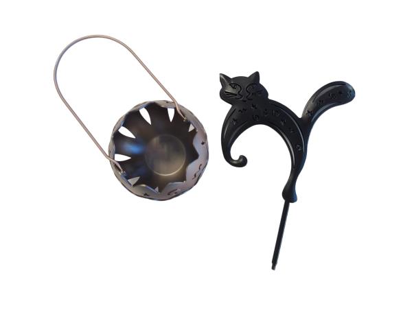 PartyLite Pumpkin Spike Black Cat Candelabra