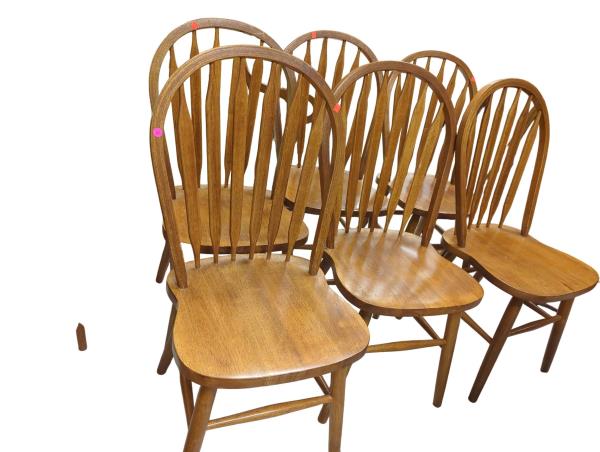 Set of 6 Arrow-back Chairs with Curved Back