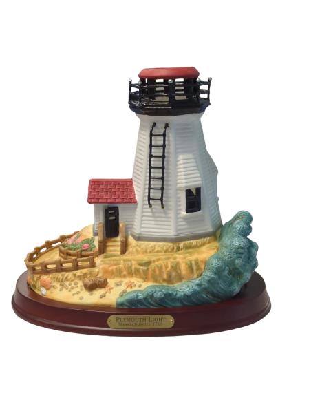 Partylite Plymouth Light Lighthouse Figurine with Massachusetts 1769 Inscription